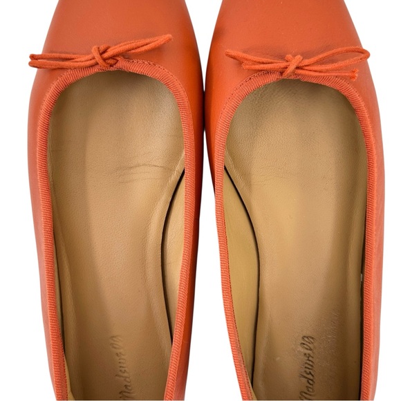 Madewell The Anelise Ballet Flat - Orange Brown Leather Ballet Flats sz 8 - Picture 7 of 11